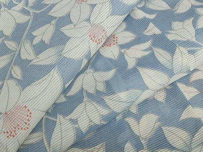 平和屋着物＊夏物 小紋 絽 花尽くし 洗える着物 AABB0631st