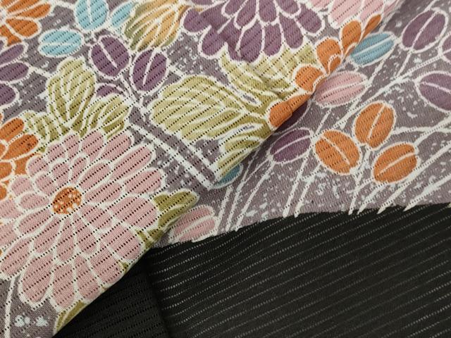 平和屋着物＊夏物 黒留袖 絽 草花文 暈し染め 洗える着物 未使用 AABB0636st