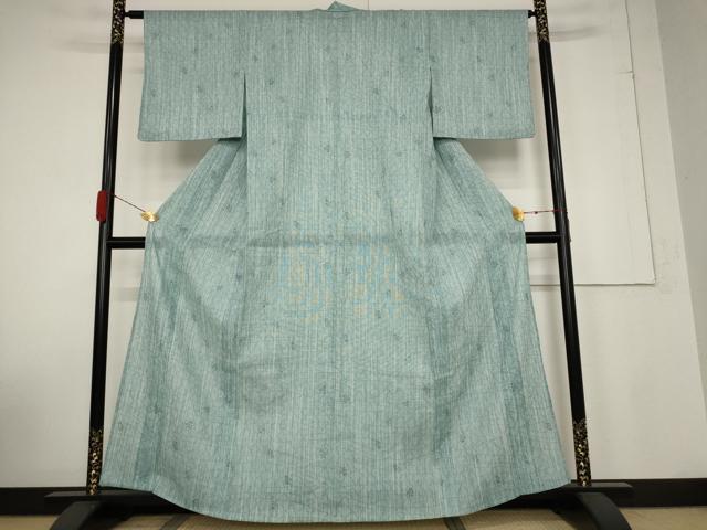 平和屋着物＊夏物 小紋 紗 舞葉文 洗える着物 AABB0637st