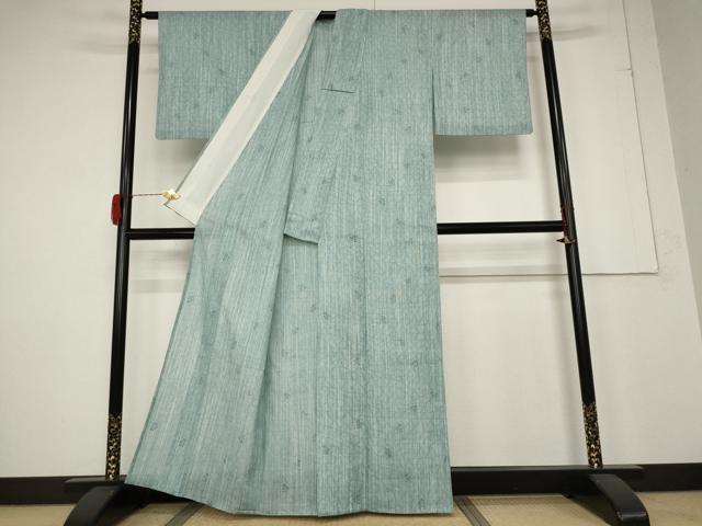 平和屋着物＊夏物 小紋 紗 舞葉文 洗える着物 AABB0637st