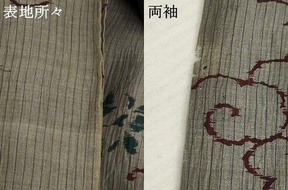 平和屋着物＊夏物 紗紬 草花文 正絹 逸品 AABB0638st