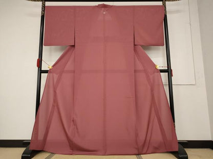 平和屋着物＊夏物 人間国宝・羽田登喜男監修 色無地 絽 銀朱色 高島屋扱い 洗える着物 AABB0640st