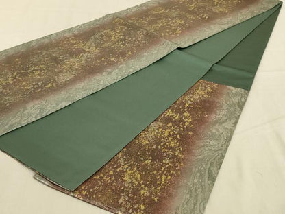 平和屋着物◎六通柄袋帯 箔散らし 引箔 正絹 逸品 AABB0649ou