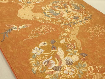 平和屋着物◎六通柄袋帯　鳳凰花文　金銀糸　正絹　逸品　AABB0653ou