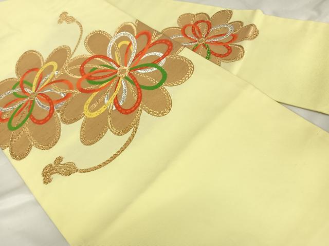 平和屋着物◎九寸名古屋帯　唐織　舞花文　金銀糸　AABB0715uw