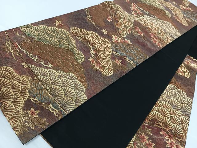 平和屋着物◎六通柄袋帯 Art&Craft 枝松文 金銀糸 正絹 逸品 AABB0802uw