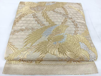 平和屋着物◎六通柄袋帯 鳳凰文 金銀糸 正絹 逸品 AABB0816uw