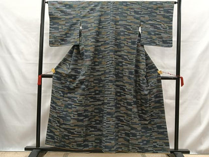 平和屋着物■上質な紬　霞文　正絹　逸品　AABB0898uw