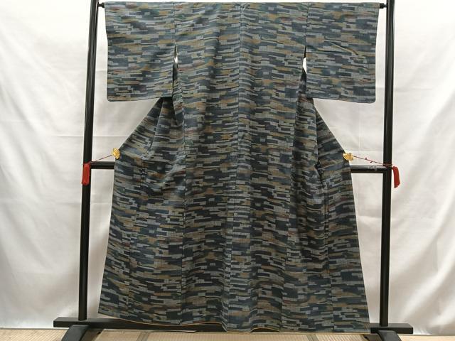 平和屋着物■上質な紬　霞文　正絹　逸品　AABB0898uw