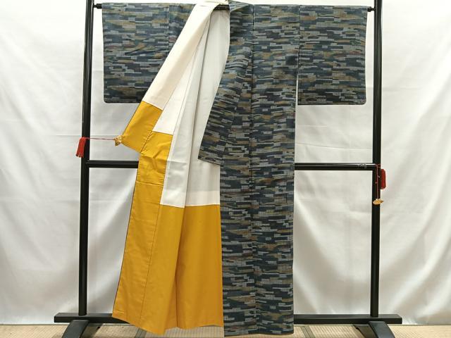 平和屋着物■上質な紬　霞文　正絹　逸品　AABB0898uw