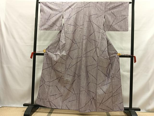 平和屋着物■上質な紬　幾何学文　正絹　逸品　AABB0900uw