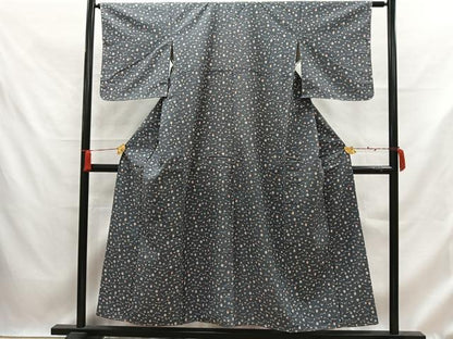 平和屋着物■上質な小紋　紬地　器物文　正絹　逸品　AABB0903uw