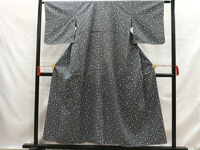 平和屋着物■上質な小紋　紬地　器物文　正絹　逸品　AABB0903uw