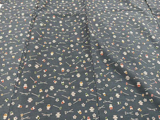 平和屋着物■上質な小紋　紬地　器物文　正絹　逸品　AABB0903uw
