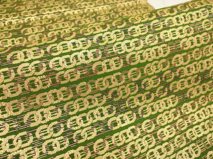 平和屋着物▼太鼓柄袋帯　輪繋ぎ　金糸　正絹　逸品　AABB1036wj