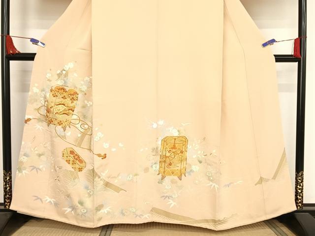 平和屋着物●創業460年・千總 色留袖 駒刺繍 貝桶吉祥文 金糸 金彩 伊勢丹扱い 正絹 逸品 AABB1283np