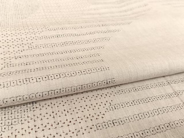 平和屋着物▽本場結城紬 重要無形文化財 単衣 80亀甲 縞 正絹 逸品 AABB1285np