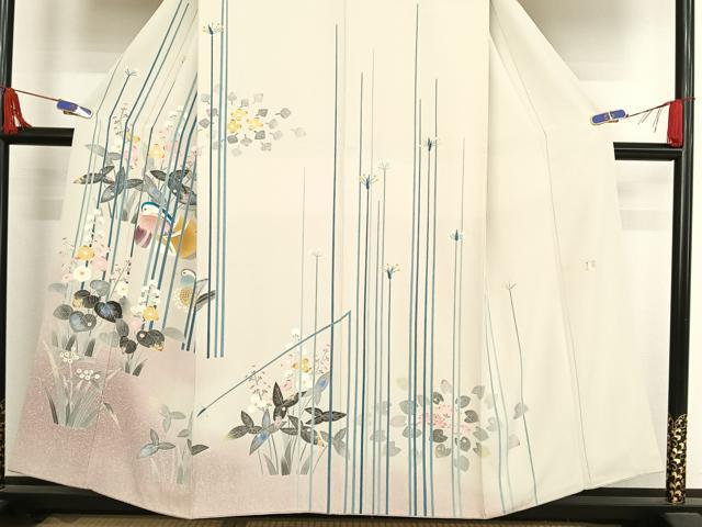 平和屋着物●人間国宝・羽田登喜男 訪問着 鴛鴦 暈し染め 正絹 逸品 AABB1286np