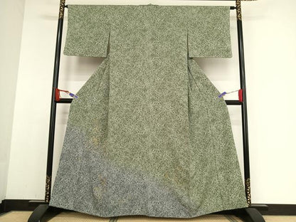 平和屋着物●訪問着 刺繍 草花文 金糸 正絹 逸品 AABB1292np