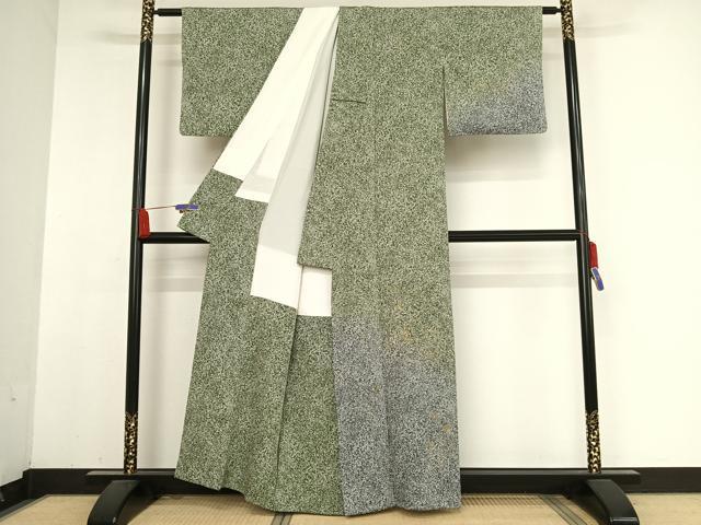 平和屋着物●訪問着 刺繍 草花文 金糸 正絹 逸品 AABB1292np