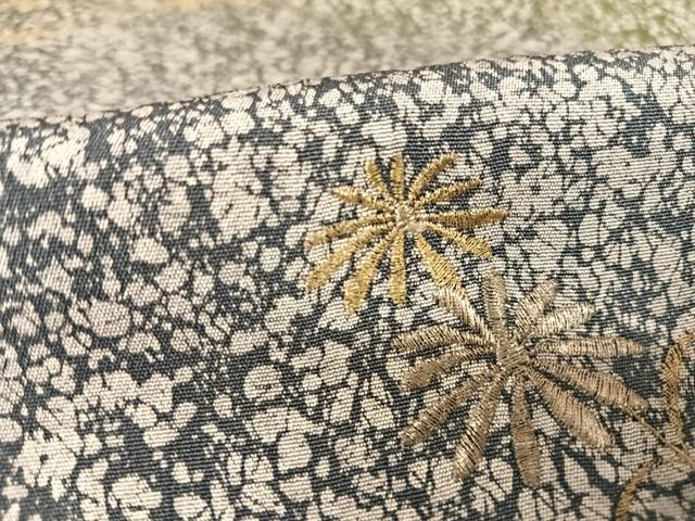 平和屋着物●訪問着 刺繍 草花文 金糸 正絹 逸品 AABB1292np