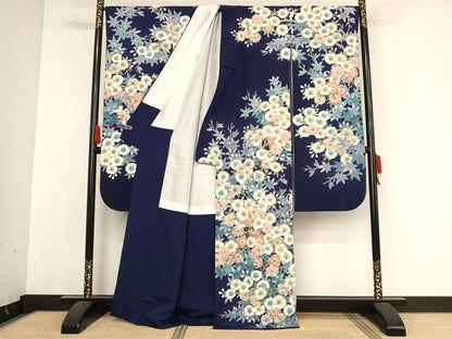 平和屋着物●豪華振袖　友禅　枝花文　正絹　逸品　AABB1296np