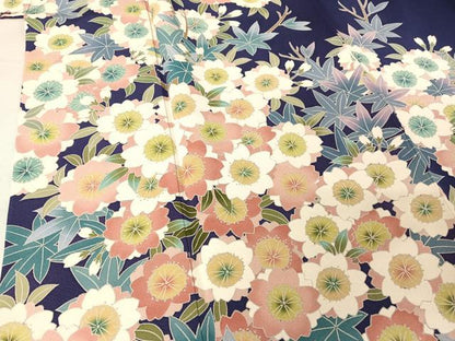 平和屋着物●豪華振袖　友禅　枝花文　正絹　逸品　AABB1296np