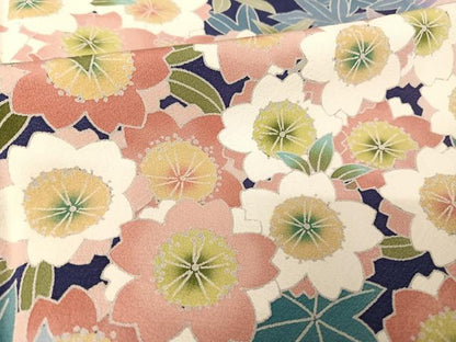 平和屋着物●豪華振袖　友禅　枝花文　正絹　逸品　AABB1296np