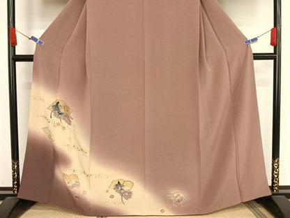 平和屋着物●訪問着　手描き　女人文　暈し染め　金彩　正絹　逸品　AABB1301np