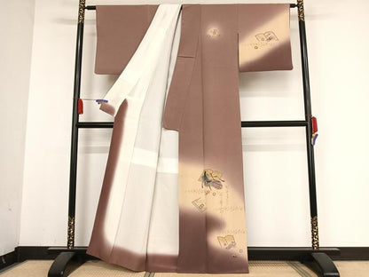 平和屋着物●訪問着　手描き　女人文　暈し染め　金彩　正絹　逸品　AABB1301np