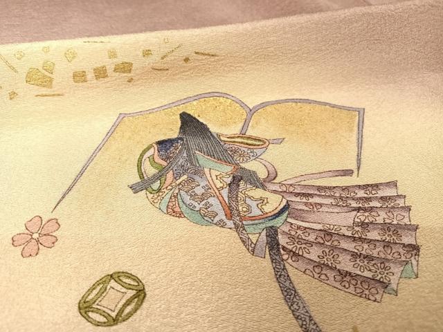 平和屋着物●訪問着　手描き　女人文　暈し染め　金彩　正絹　逸品　AABB1301np