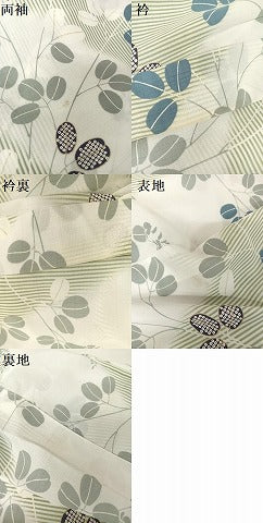 平和屋着物＊夏物　撫松庵　小紋　萩　洗える着物　AABB1307np