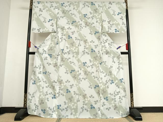 平和屋着物＊夏物　撫松庵　小紋　萩　洗える着物　AABB1307np