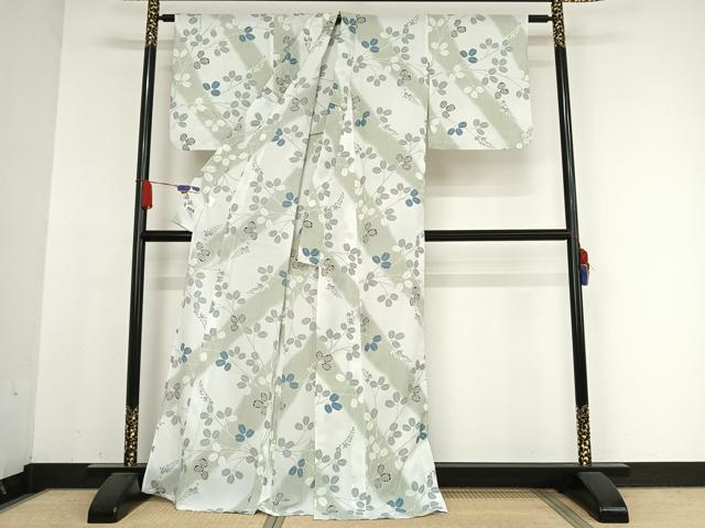 平和屋着物＊夏物　撫松庵　小紋　萩　洗える着物　AABB1307np