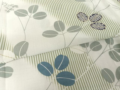 平和屋着物＊夏物　撫松庵　小紋　萩　洗える着物　AABB1307np