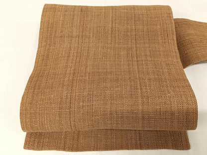 平和屋着物＊夏物　しな布　九寸名古屋帯　 柴染色　正絹　逸品　AABB1310np