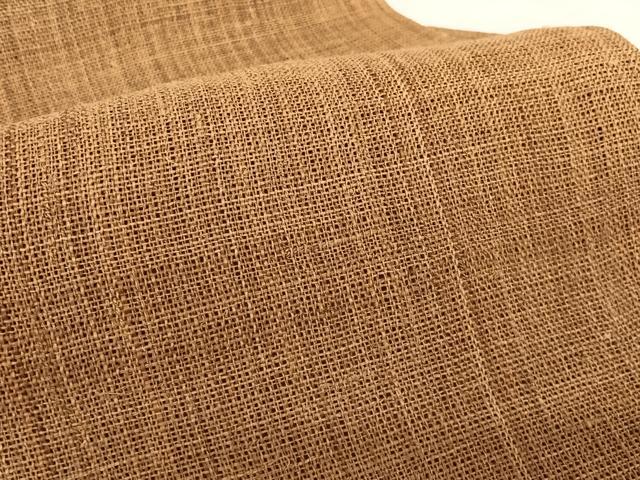 平和屋着物＊夏物　しな布　九寸名古屋帯　 柴染色　正絹　逸品　AABB1310np