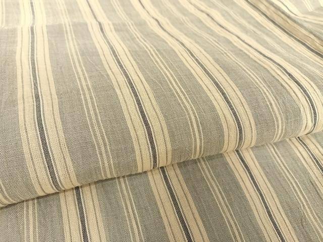 平和屋着物＊夏物　本場小千谷ちぢみ　縞　麻　逸品　AABB1339np