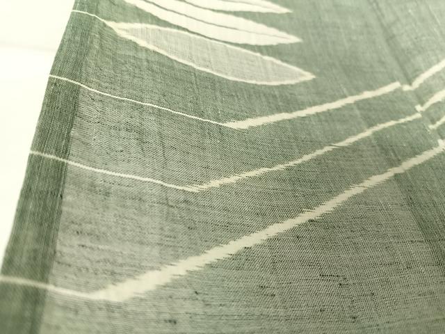 平和屋着物＊夏物 本場小千谷ちぢみ 枝葉文 証紙付き 麻 逸品 AABB1340np