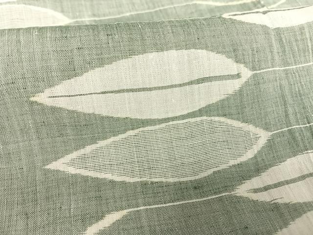 平和屋着物＊夏物 本場小千谷ちぢみ 枝葉文 証紙付き 麻 逸品 AABB1340np
