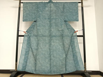 平和屋着物＊夏物 綿紅梅 小紋 舞扇文 綿 逸品 AABB1342np