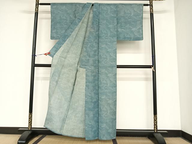 平和屋着物＊夏物 綿紅梅 小紋 舞扇文 綿 逸品 AABB1342np