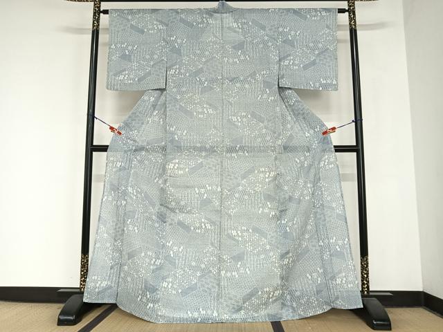 平和屋着物＊夏物　小千谷ちぢみ　草花文　麻　逸品　AABG7422jd 平和屋着物＊夏物 本場小千谷ちぢみ 切り嵌め花文 麻 逸品 AABB1343np