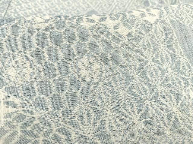 平和屋着物＊夏物 本場小千谷ちぢみ 切り嵌め花文 麻 逸品 AABB1343np