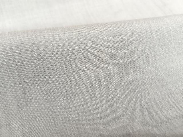 平和屋着物▽本場結城紬　重要無形文化財　単衣　色無地　薄鼠色　証紙付き　正絹　逸品　AABB1345np