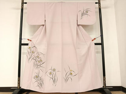 平和屋着物▽洗える最高級着物 ＜英＞はなぶさ謹製 訪問着 単衣 草花文 洗える着物 AABB1348np