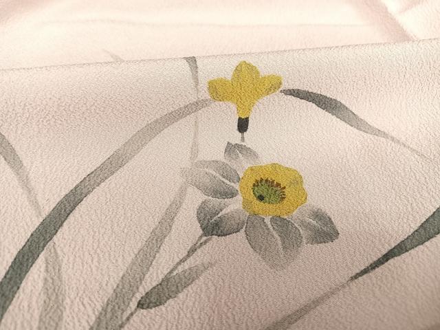 平和屋着物▽洗える最高級着物 ＜英＞はなぶさ謹製 訪問着 単衣 草花文 洗える着物 AABB1348np