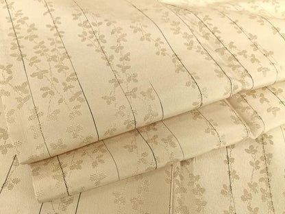 平和屋着物▽白根沢 捩り織 お召 単衣 枝花文 正絹 逸品 AABB1357np