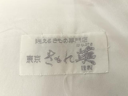 平和屋着物▽洗える最高級着物 ＜英＞はなぶさ謹製 小紋 単衣 格子 洗える着物 AABB1358np