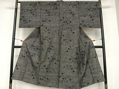 平和屋着物▽男性　単衣　紬　飛鳥文　正絹　逸品　AABB1360np